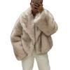 Ins style autumn and winter imitation fur jacket women's fashion green fruit collar fox fur jacket short plush jacket