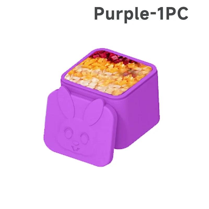 1-10 Stück Wiederverwendbare Snackbox mit Deckel Silikon Kinder Lunchbox Auslaufsichere Soßenbox Lebensmittelaufbewahrungsbox Lebensmitteldosierer