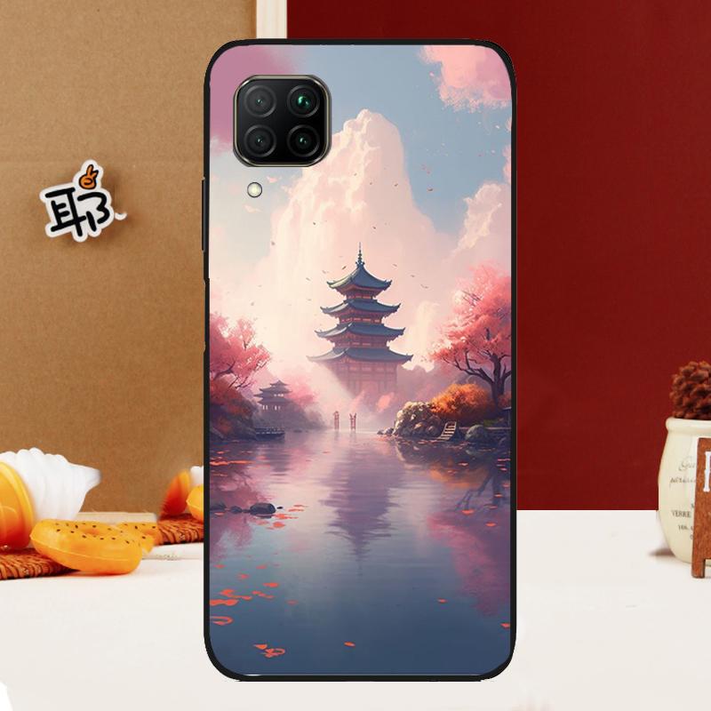 Japanese Art Temple Sakura For Huawei Nova Y70 Y91 Y90 Y60 Y61 Y72 Y73 3i 7i 8i 11i 12i 9 10 SE P20 P30 P40 Lite Case