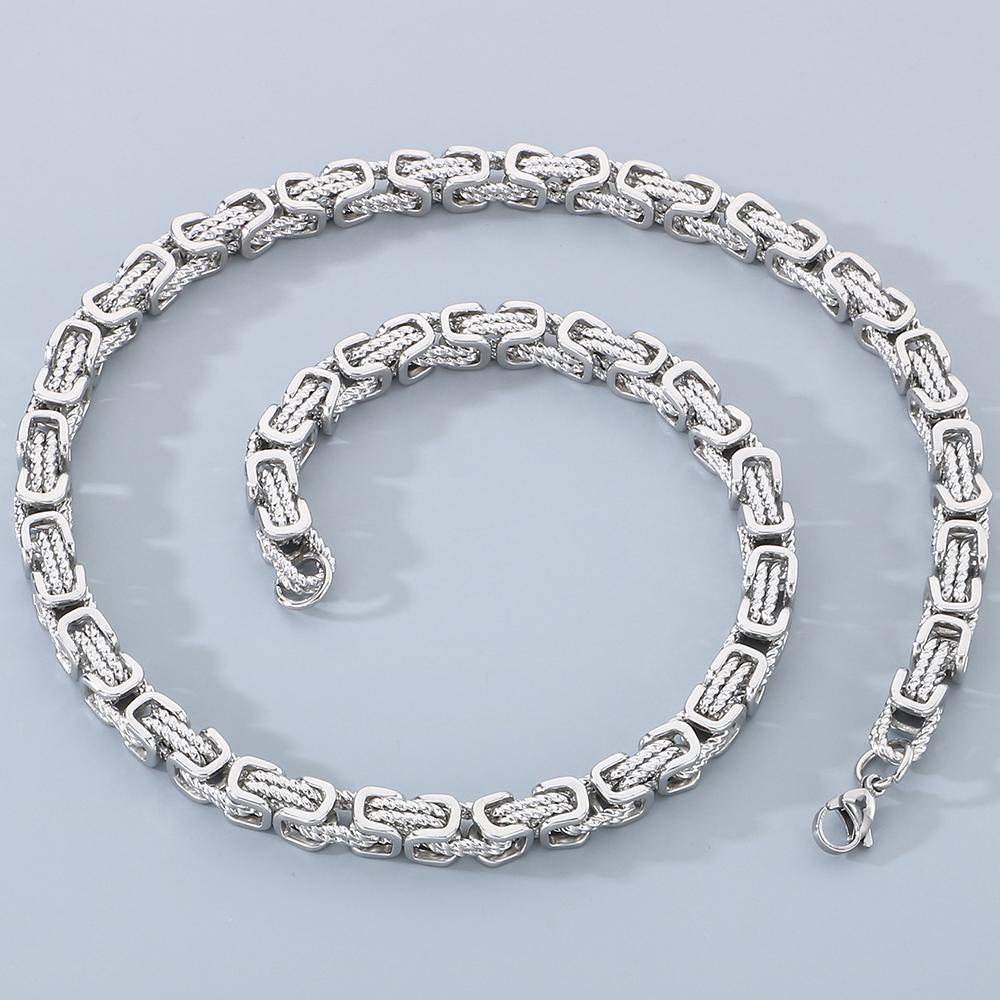 

Мужское ожерелье из нержавеющей стали шириной 8 мм и длиной 60 см с витыми звеньями, классическое мужское украшение на шею, в наличии 4 цвета 60CM серебряный