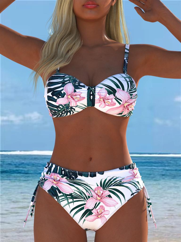 1011 nieuw gesplitst print slankmakend bikinipak badpak dames Europees en Amerikaans sexy