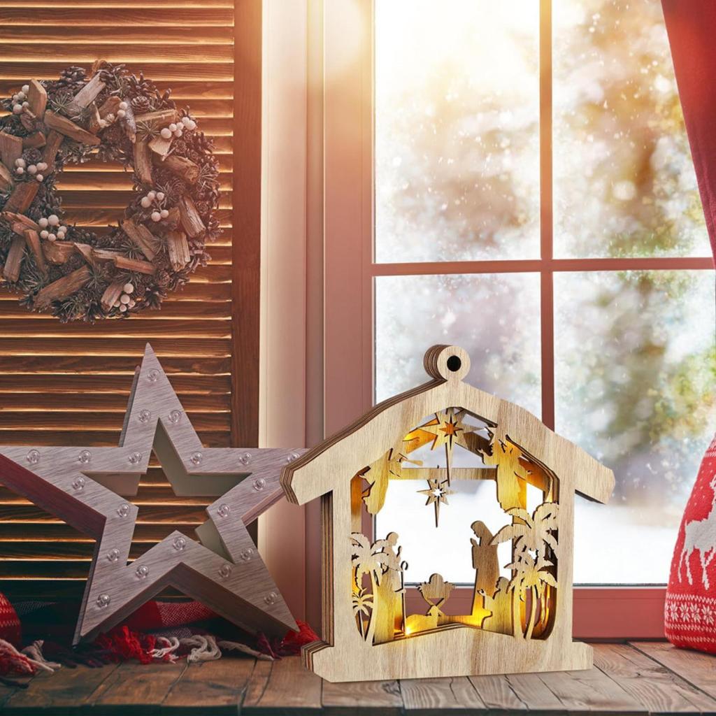Nativity Scene Indoor Religious Table Centerpieces Nativity Set For Christmas For Fireplace Bedroom Office Desk Table Shelf