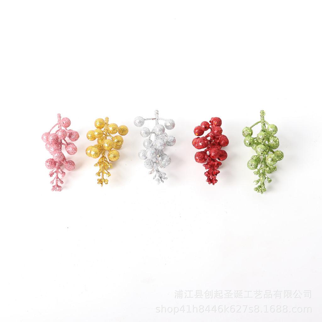 Exquisite Shiny 15 Gold And Red Decorative Berry Sprays For Celebrations Holiday