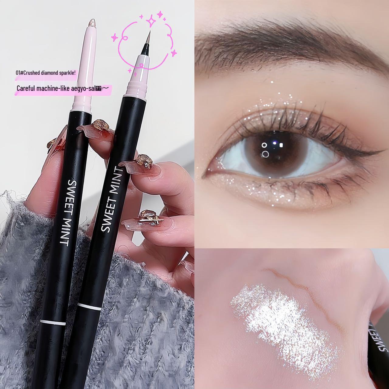 SWEET MINT Under-Eye Double-Ended Pen: Matte, Pearlescent, Glitter Highlight & Shadow Liner