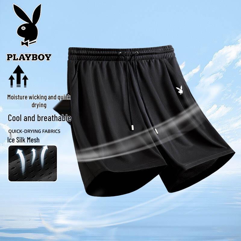 PLAYBOY Men s Ice-Feel Breathable Casual Shorts XL