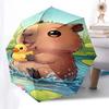 Capybara Themed Travel Umbrella-8 Ribs Automatic Opening and Closing, Portable Folding Design, Compact and Stylish Umbrella Suitable for Out