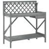Vidaxl Garden Table With Trellis, Grey, Solid Fir Wood