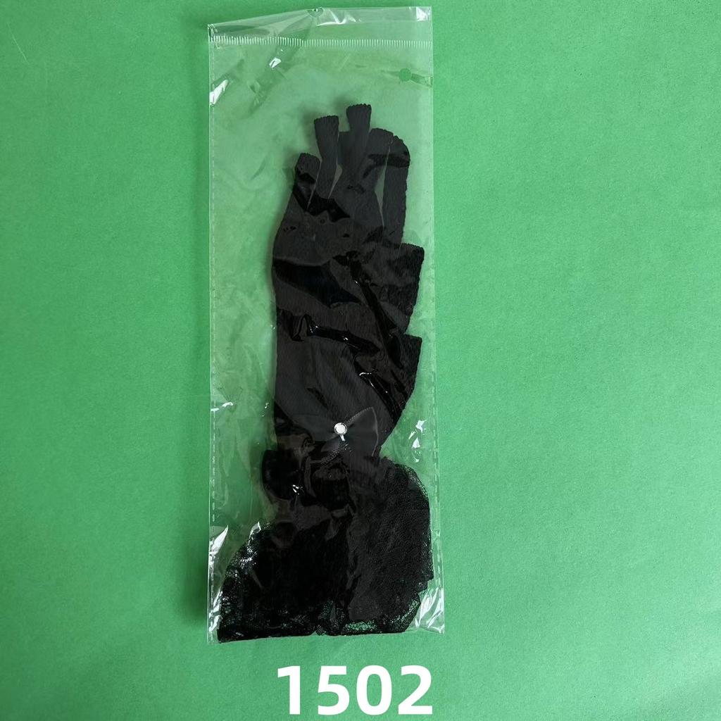 Kurze Netzstoff Glitzernde Diamant Schleife Spitze Spitze Brauthandschuhe Hochzeitsetikette Bühnenperformance Handschuhe