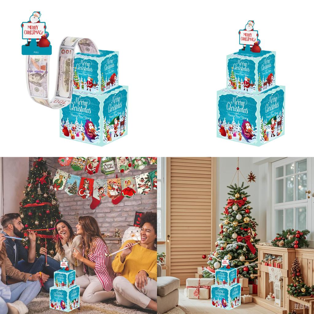 Weihnachtsfeier Dekoration Karton Doppelschicht Weihnachtsmann Geschenkbox Spardose