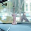 Bling Car Letter Charm Faux Crystal Letter Pendant Car Rear View Mirror Hanging Rhinestone Alfabet Ornament do Samochodowego Choinki