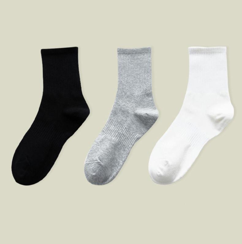 Popular Women 3 Length Crew Ankle Short Cheap Socks White Black Grey Solid Color Daily Work Socks