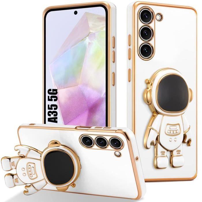 Coque - Samsung - Galaxy A35 5G - Protection Antichoc - Support Astronaute 3D - Blanc