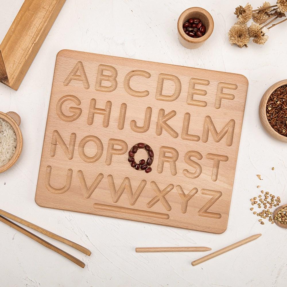 Tavola da Tracciamento Montessori Double Sided Giocattolo in Legno Lettere Maiuscole e Minuscole numeri Gioco Educativo giocattolo prodotto