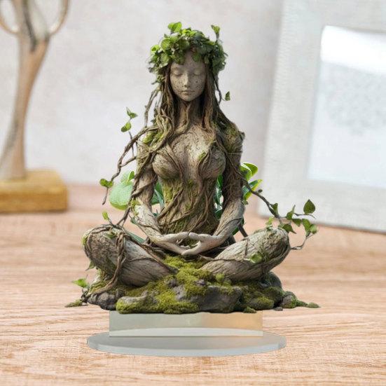 1/2/3Pcs Bohemian Goddess Statue Acrylic Decoration 2D Boho Goddess Statue Table Sign Home Office Living Room Desktop Decor