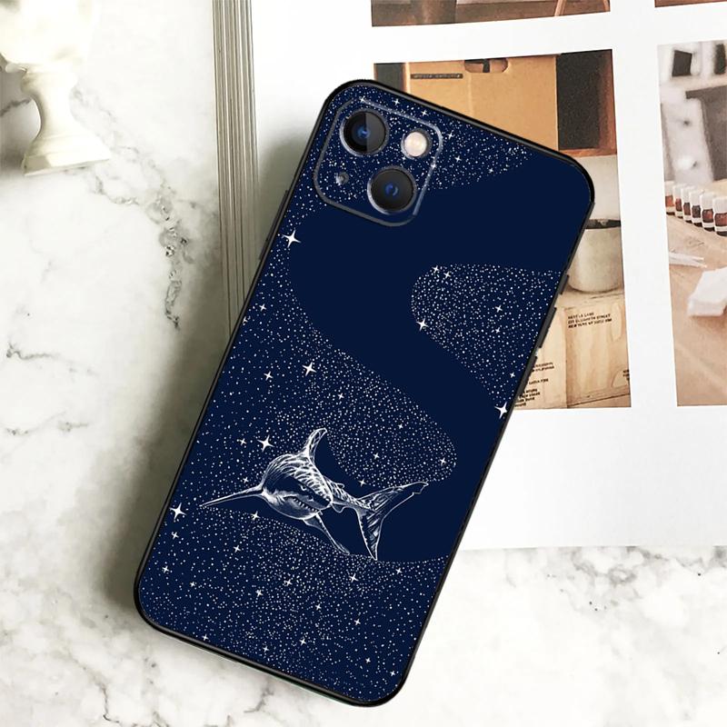 

Starry Orca Whale Shark Phone Case For iPhone 17 16 15 14 13 12 11 Pro Max Plus 12 13 Mini 16e 17 Air Cover Coque iPhone 13