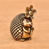 Brass Hedgehog Sculpture Miniature Animal Figurine Antique Metal Ornament Lucky Fengshuis Statue Desktop Decors Gift