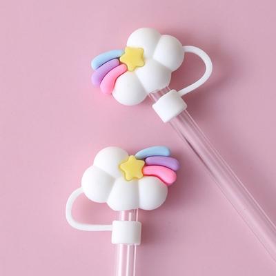 Creative Drinkware Cartoon Plugs Straw Decoration Cup Accessories Dust Cap Straw Cover Straw Topper