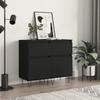 VidaXL Buffets 2 Pcs Black 40x35x70 Cm Engineered Wood 831151