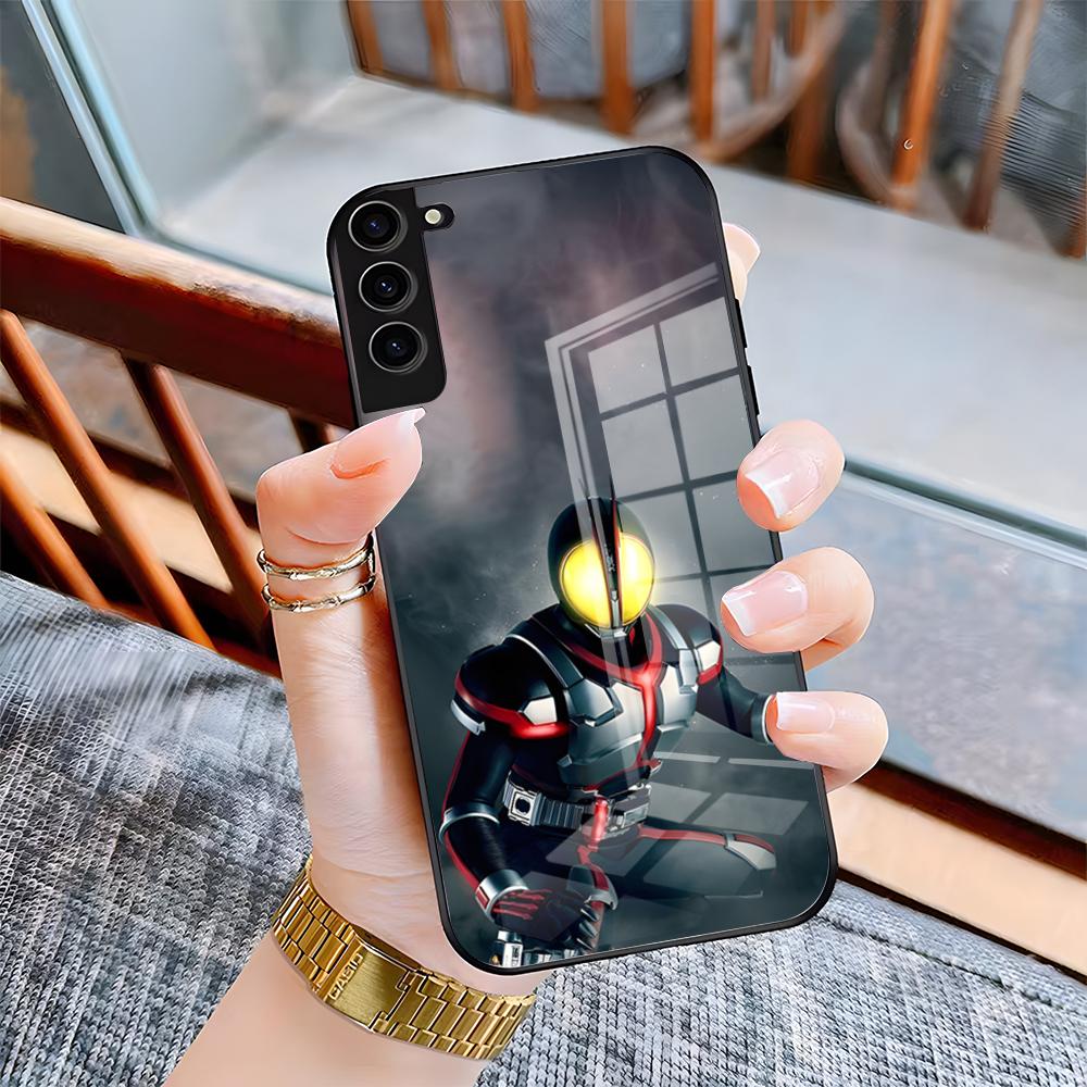 M-Masked Kamen Rider Phone Case For Samsung A25 A13 A33 5G A54 A36 A35 A56 A52 A14 Shockproof Glass Cover