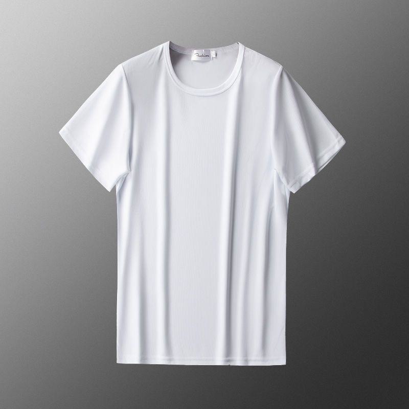 Super Select Heren 2024 Summer Ice Silk Mesh Half-Sleeve T-shirt - Trendy Casual Top met Korte Mouwen L