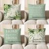 Home Decor Green Leaf And Butterfly Patterned Pillow Cover Pattern Cushion Cover Suitable For Sofa Bedroom Car Pillow Cover