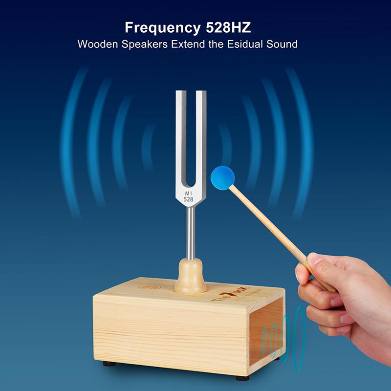 Ladicí vidlička 528Hz 432Hz, Rezonanční box pro ladicí vidličku, Ladicí vidličky pro čakry pro zvukovou terapii, Jógu, Meditaci a Relaxaci