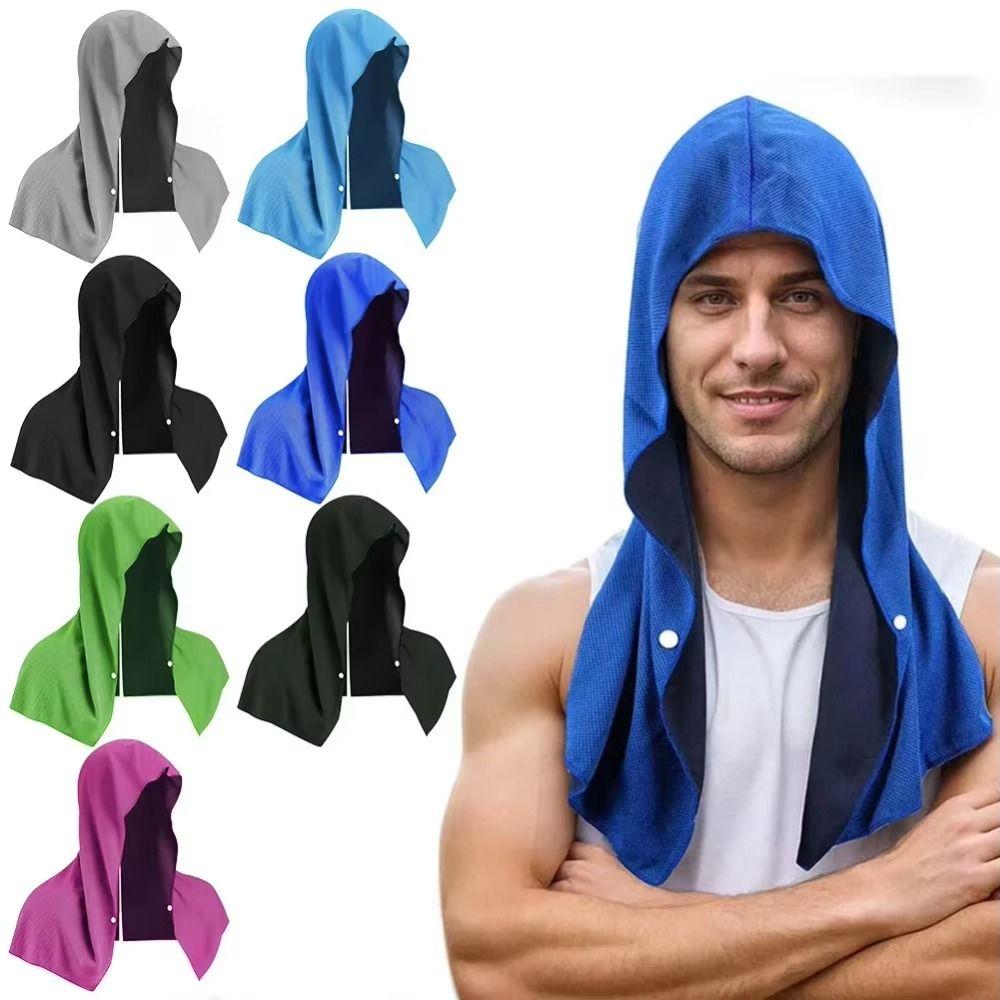 UV Protection Cooling Hoodie Absorbent Sun Protection Towel Workout Quick-Drying Towel  Cycling