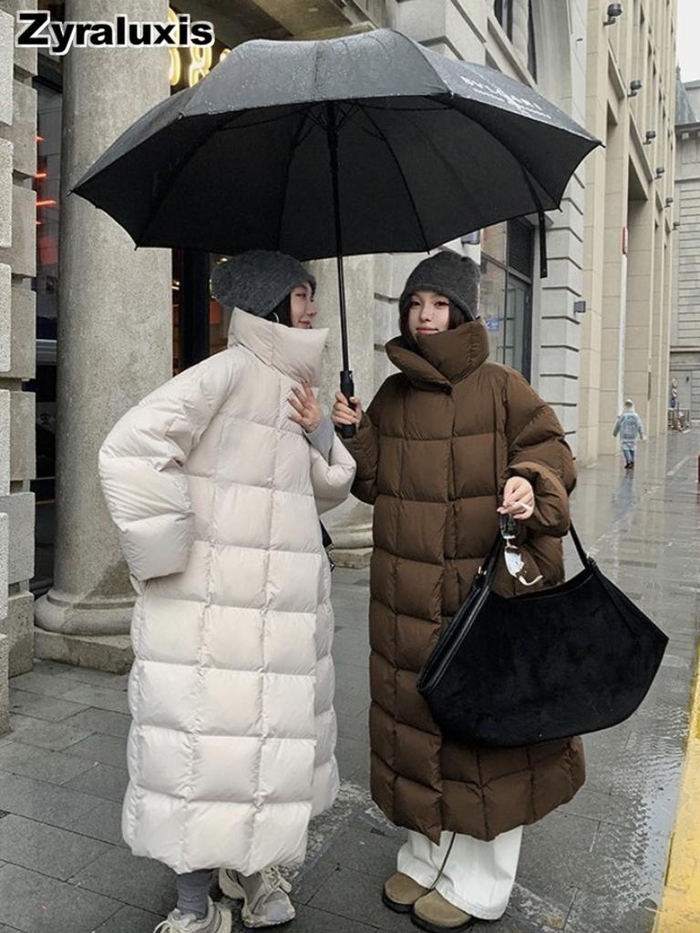 New Winter Stand Collar Cotton Jacket for Women, Fashion Loose Fit Plus Size Long Sleeve Thick Warm Coat