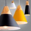 Nordic LED Wood Pendant Light Dining Room Pendant Lamp Modern Colorful Restaurant Kitchen Coffee Bedroom Loft Hanglamp Luminaire