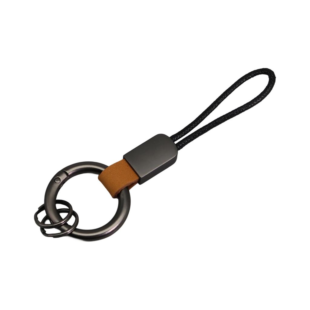 Simulated Leather Keychain With Finger Ring And Adjustable Wrist Strap Trendy Key Holder For Car Keys Organization