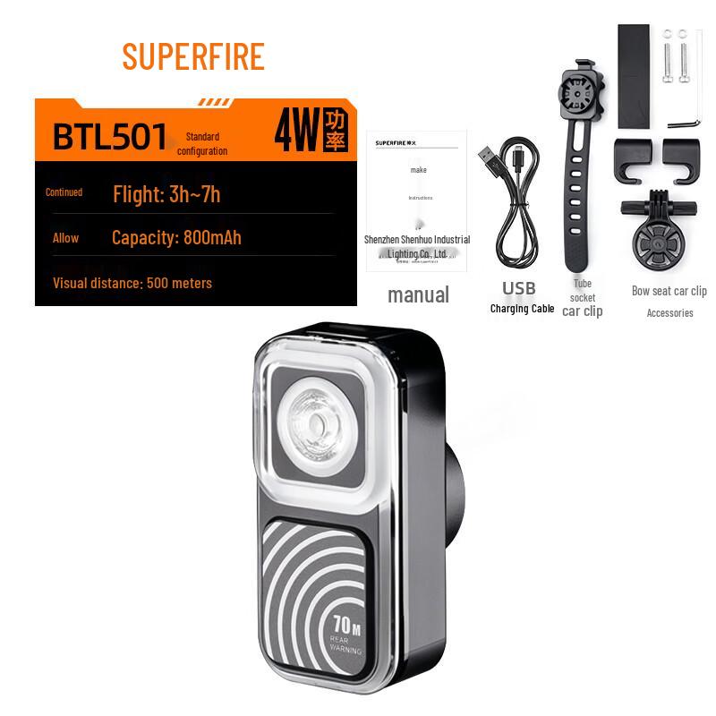 SupFire BTL501 Smart Bicycle Tail Light with Radar & Brake Sensor