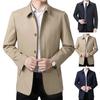 Jaqueta masculina primavera outono manga longa gola virada para baixo único breasted cor sólida blazer de negócios terno casaco casual