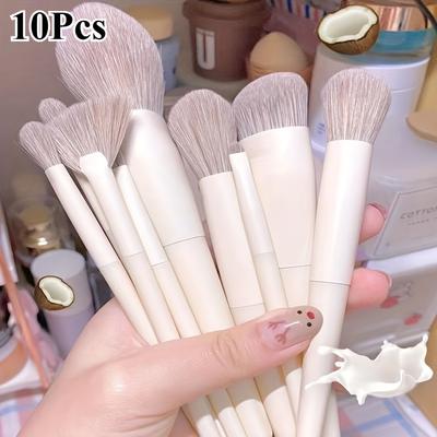 Sada 10 ks měkkých načechraných štětců na make-up pro make-up štětce s korektorem na oční stíny pro pleť Nástroje pro líčení ideální pro začátečníky