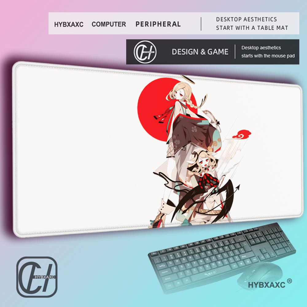 HYBXAXC Japanese Anime Gothic Girl with Red Umbrella MousePad Mechanical Aesthetic Gaming DeskMat Waterproof Lockedge Pad
