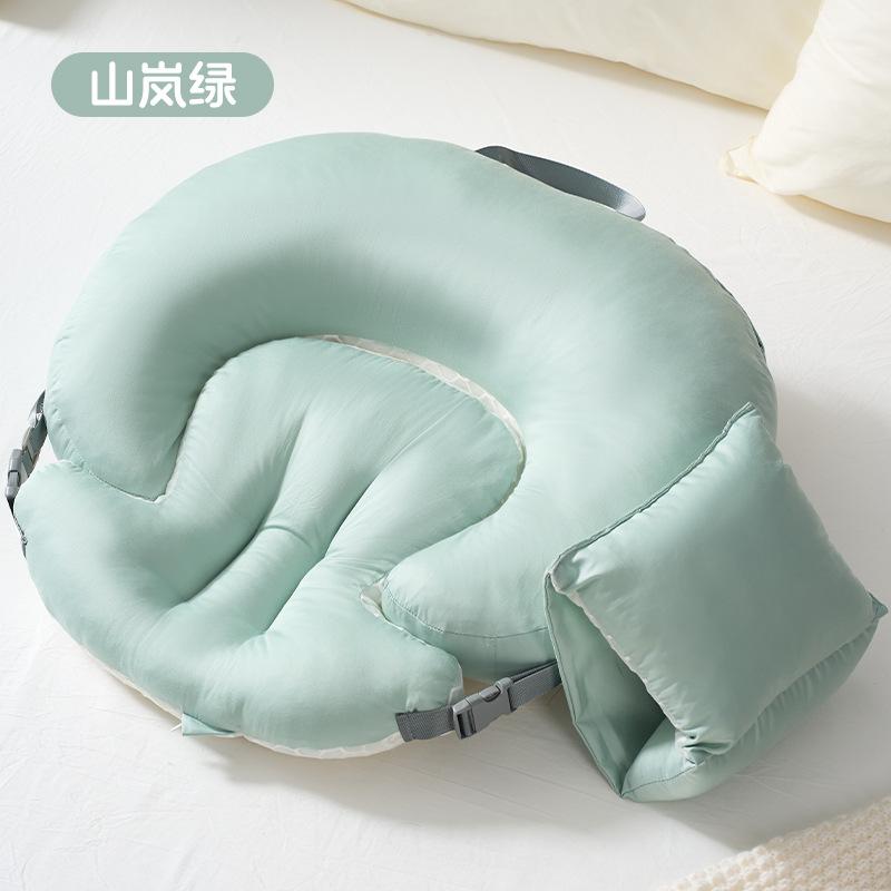Breastfeeding pillow, baby breastfeeding aid, maternity waist support cushion, hands-free anti-reflux slope pillow Mountain Green（Breastfe
