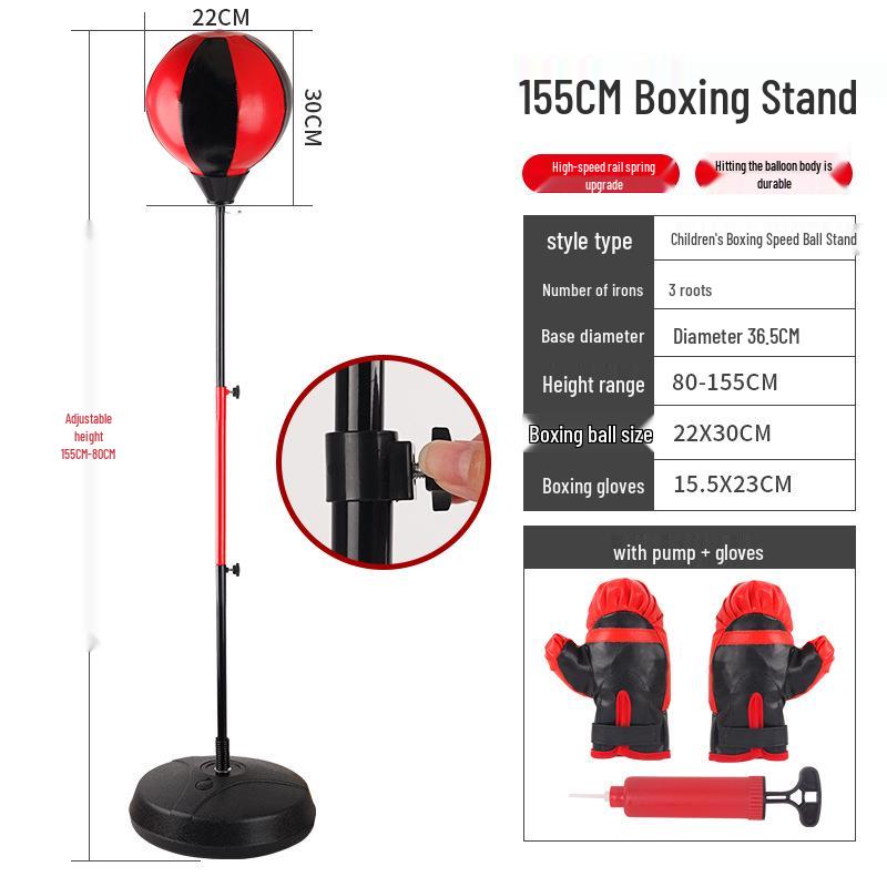 Set de Box pentru Copii cu Sac de Box Gonflabil Speed Ball pentru Decompresie și Antrenament Sportiv