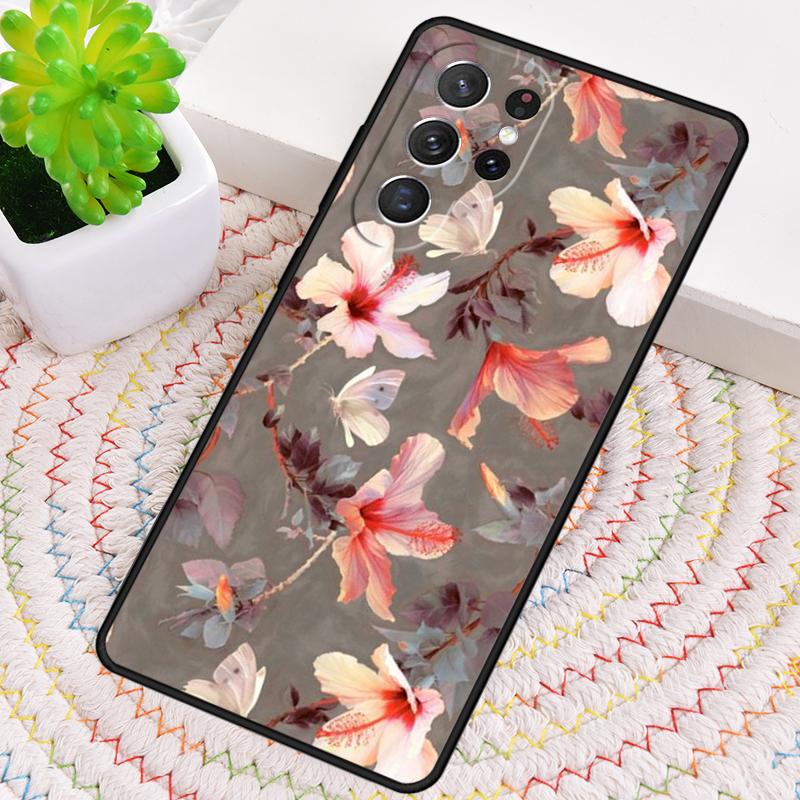 Tropical Flowers print TPU Phone Case For Samsung Galaxy note 10 pro S26 S25 S24 S23 S22 Ultra Plus S21 FE S20 Shockproof Cover