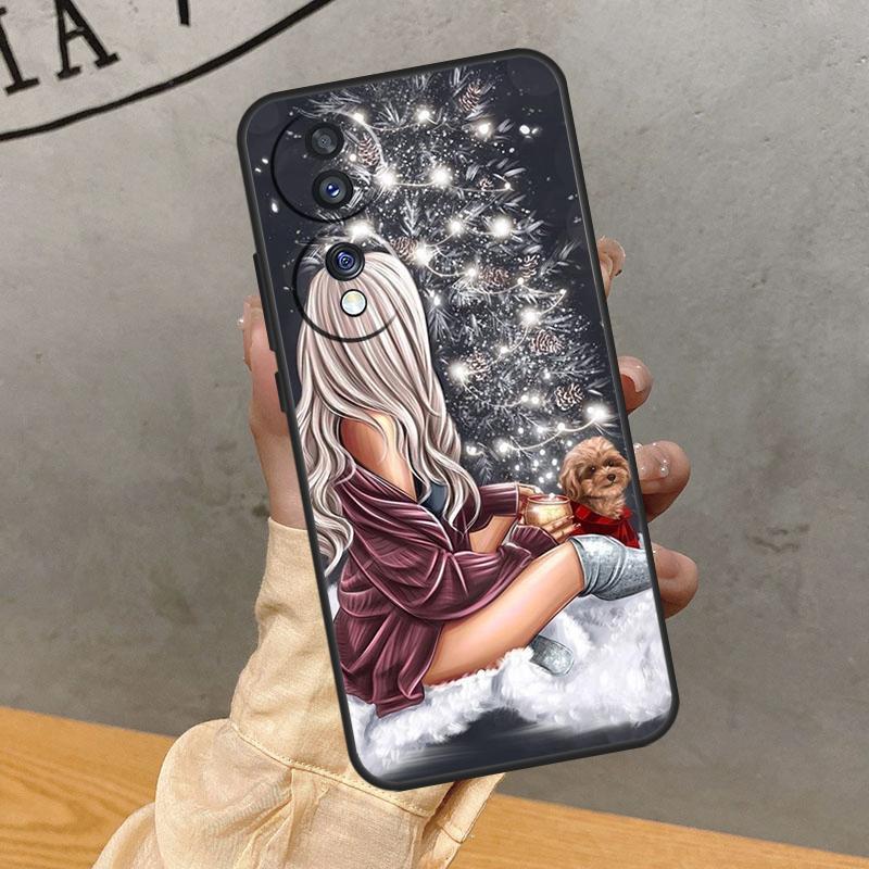 Fashion Girl Merry Christmas Case For Honor Magic 7 Pro 5 6 Lite Cover For Honor 90 70 50 400 200 X9 X8a X8b X9a X9b X9c