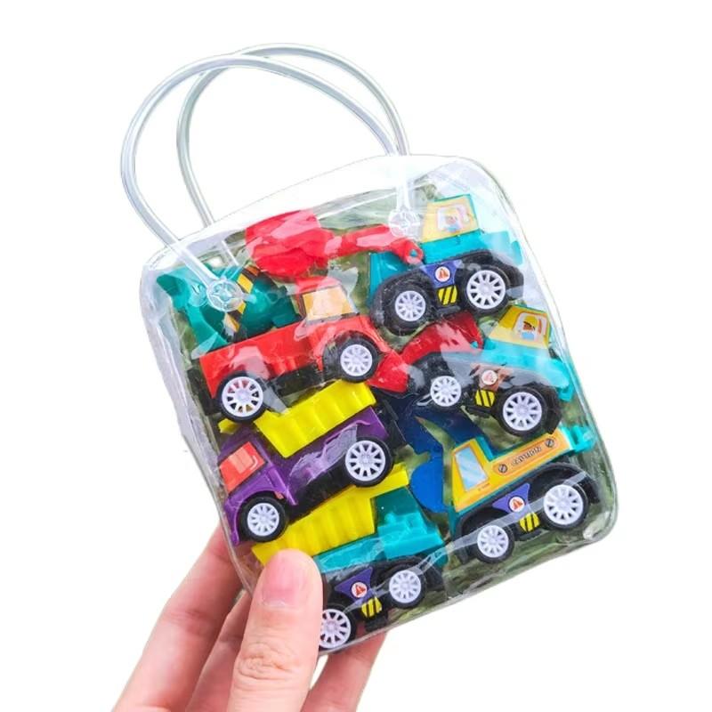 6Pcs/Set Originality Children Mini Pull Back Car Inertia Toy Construction Vehicle Fire Truck Model Set Boys Birthday Gift