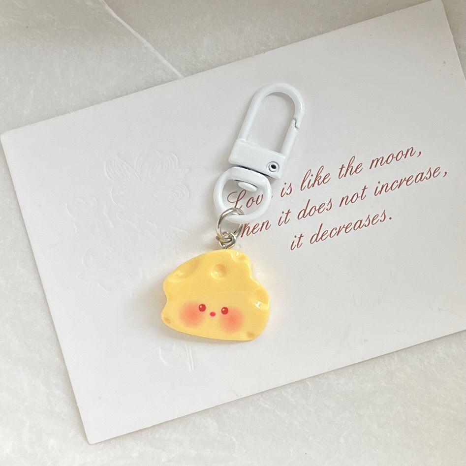 

Blush Cartoon Cheese Keychain - Cute Soft Pendant for Bestie, Couple, Student Gift