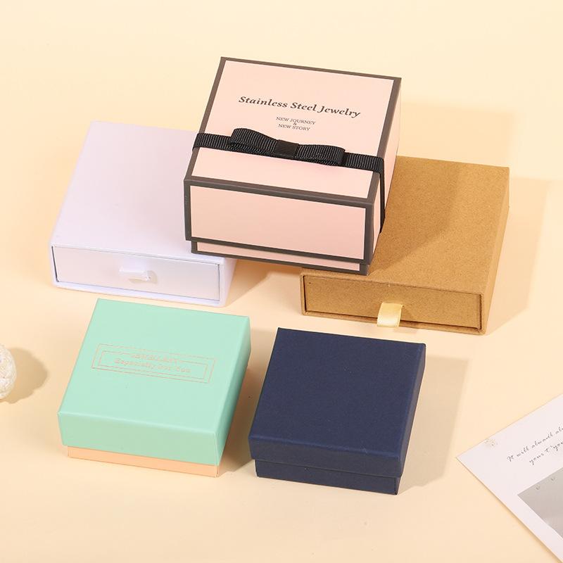 Straight Hair Creative Jewelry Heaven and Earth Cover Gift Box Necklace Bracelet Jewelry Packaging Box Pull-out Pearlescent Gift Box