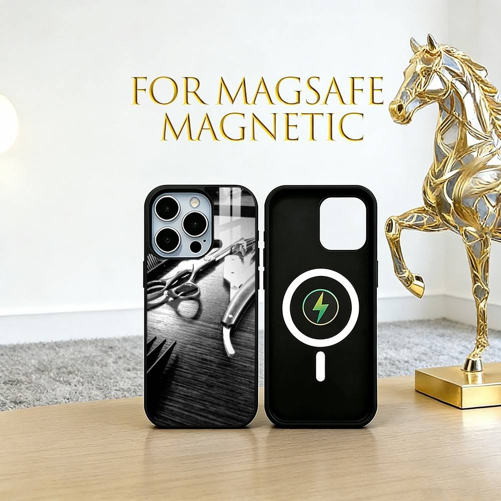Barber Shop Hair Stylist Salon Phone Case For iPhone17,16,15,14,13,12,11 Plus,Pro Magnetic with Magsafe Wireless Charging