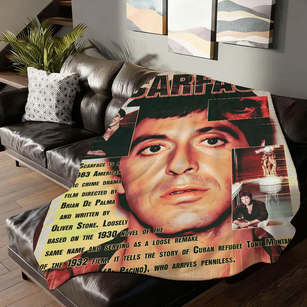 Horror movie S-Scarface Blanket For Sofa Office Bed Plane Travel Sleep Read Relax Camping Soft And Warm