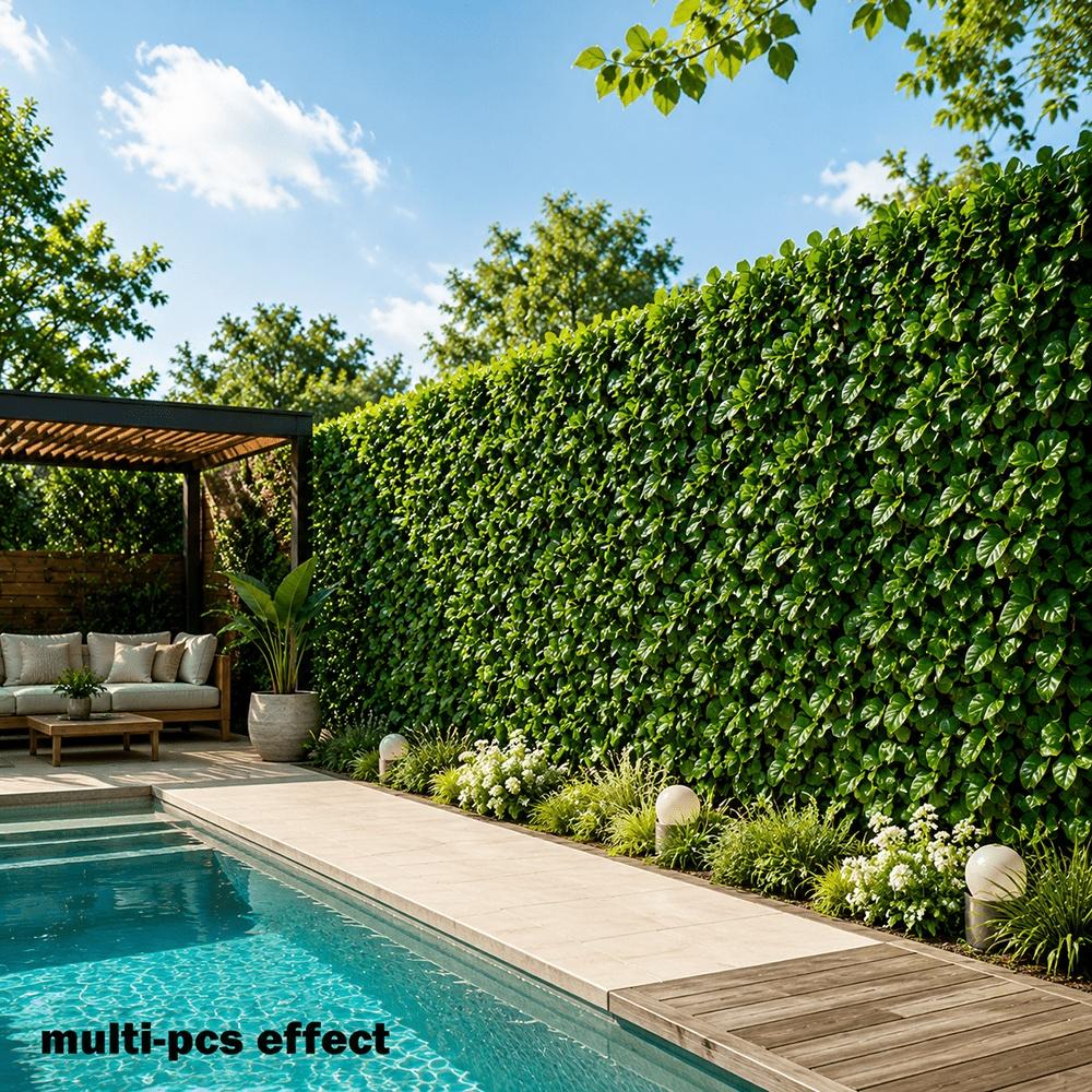 Outdoor Artificial Ivy Green Plant Fence Screen, UV-Resistant, Fade-Proof, Maintenance-Free High-End Plastic Material Artificial Green Plant Wall.