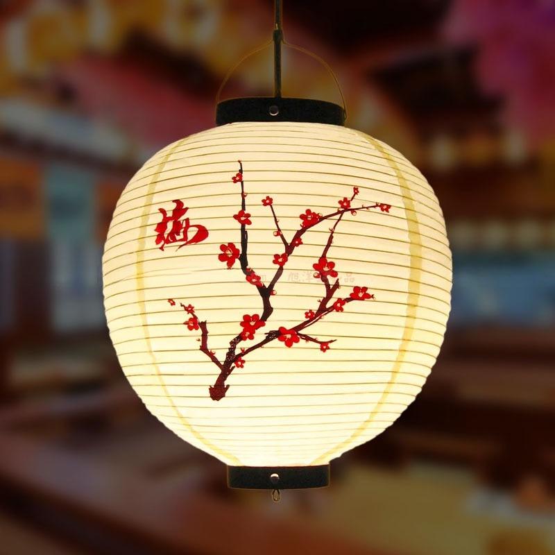 Red/Beige 30cm PVC Waterproof Japanese Lantern Korean Ramen Sashimi Izakaya Cuisine Shop Restaurant Decor Traditional Lantern