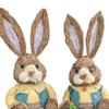 1 Pair Artificial Woven Figures Animal Model Sculpture Standing Statue Doll for Office Easter