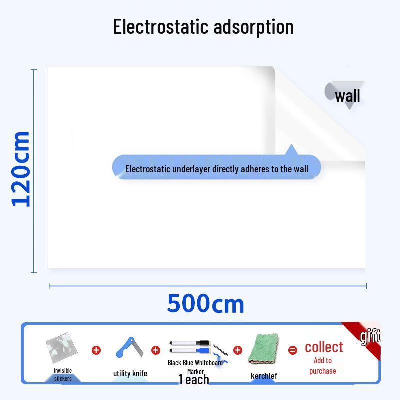 Ultra-Thin Portable Whiteboard Sticker - Erasable, No Glue, Wall-Safe