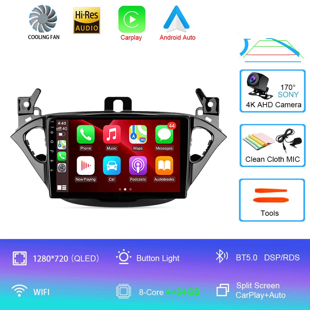 Car Radio Android 14 Carplay For Opel Corsa 2015 - 2019 or Adam 2013 -2016 Navigation GPS Multimedia Player WiFi+4G Stereo Video
