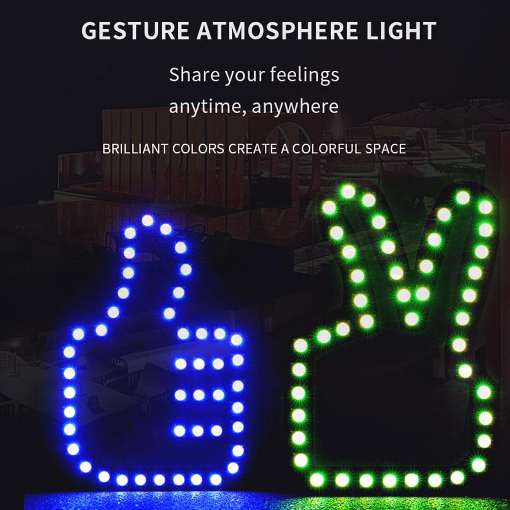 Gestenlicht Lustiges Auto-Fingerlicht mit Fernbedienung Atmosphärenlicht Handlampenaufkleber Glow Panel Autolicht Universal