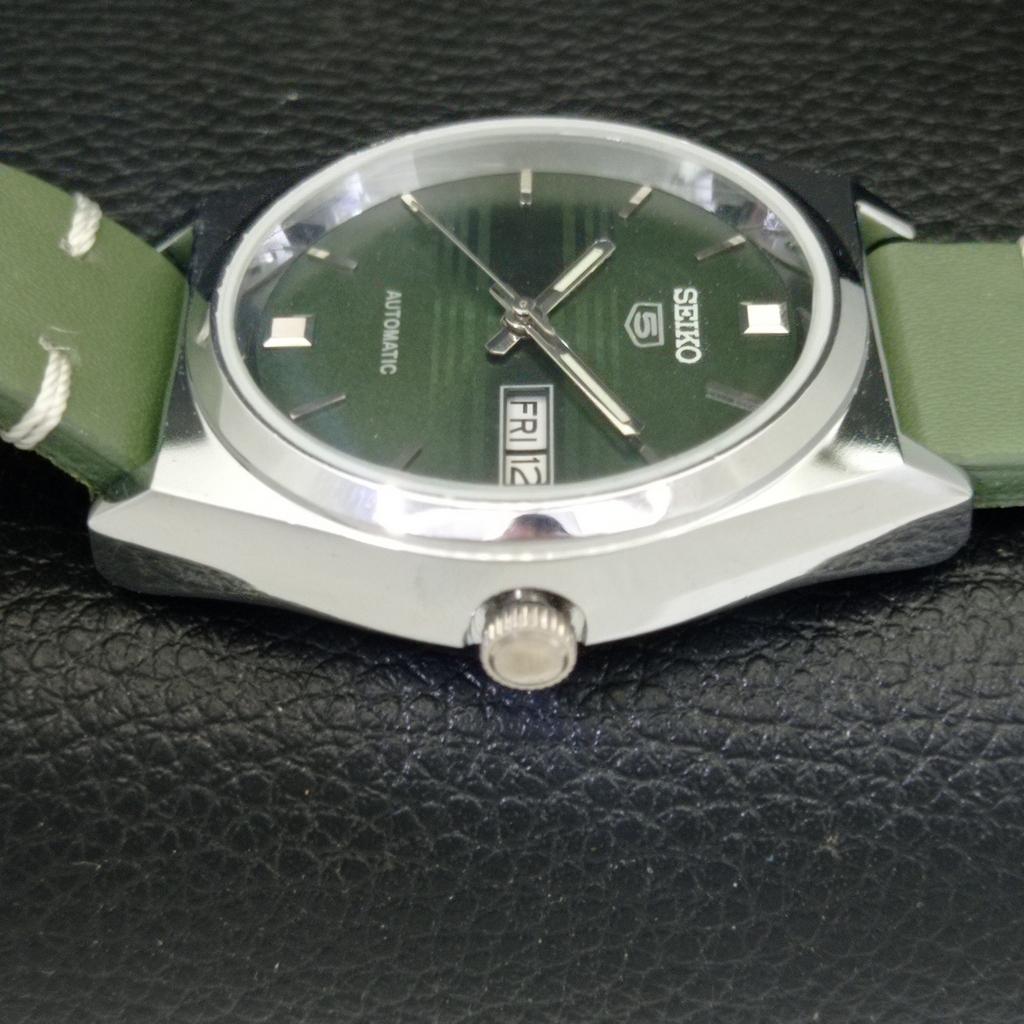 CEAS SEIKO 5 AUTOMATIC JAPONEZ VINTAGE RECONDIȚIONAT, BĂRBĂTEȘTE, CU CADRAN VERDE, A434689-2, R121-a434689